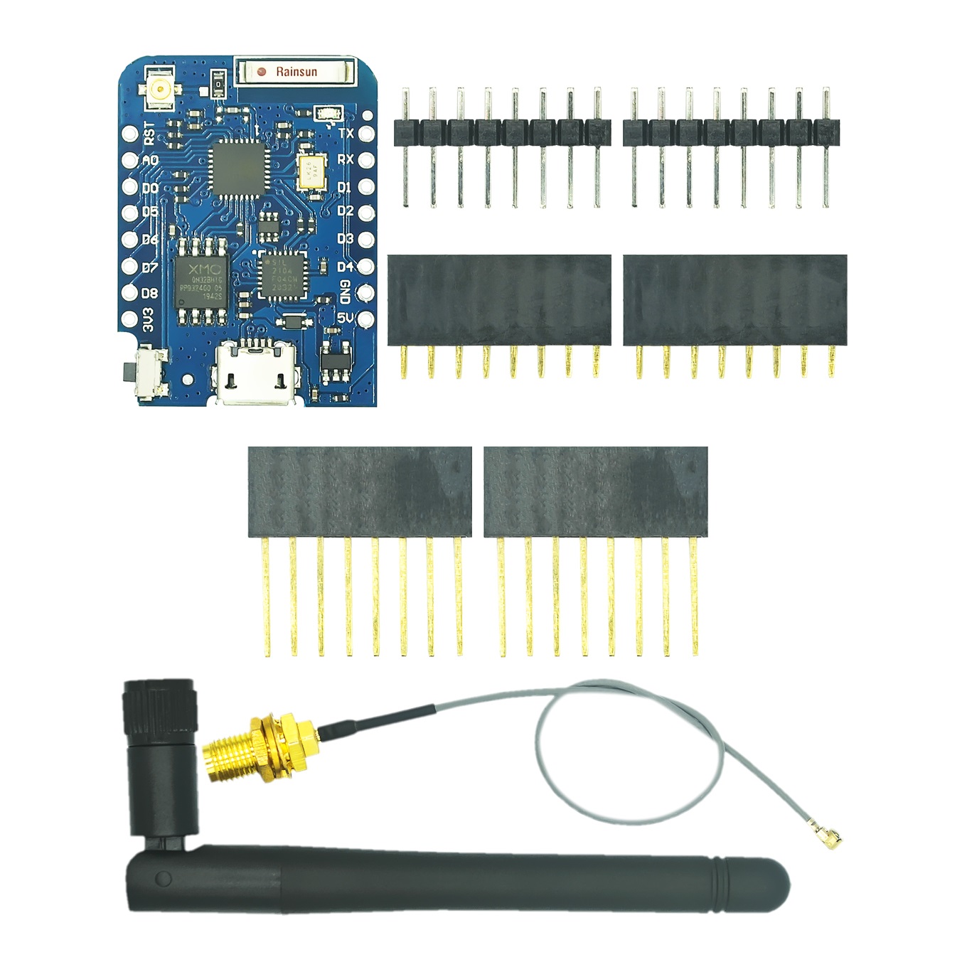 Wemos D1 Mini - Wemos-外部アンテナコネクタ、Wi-Fi開発ボード、マイクロmcuベース、d1ミニプロ、4m、16mバイト、esp8266、ESP-8266EX、cp2104
