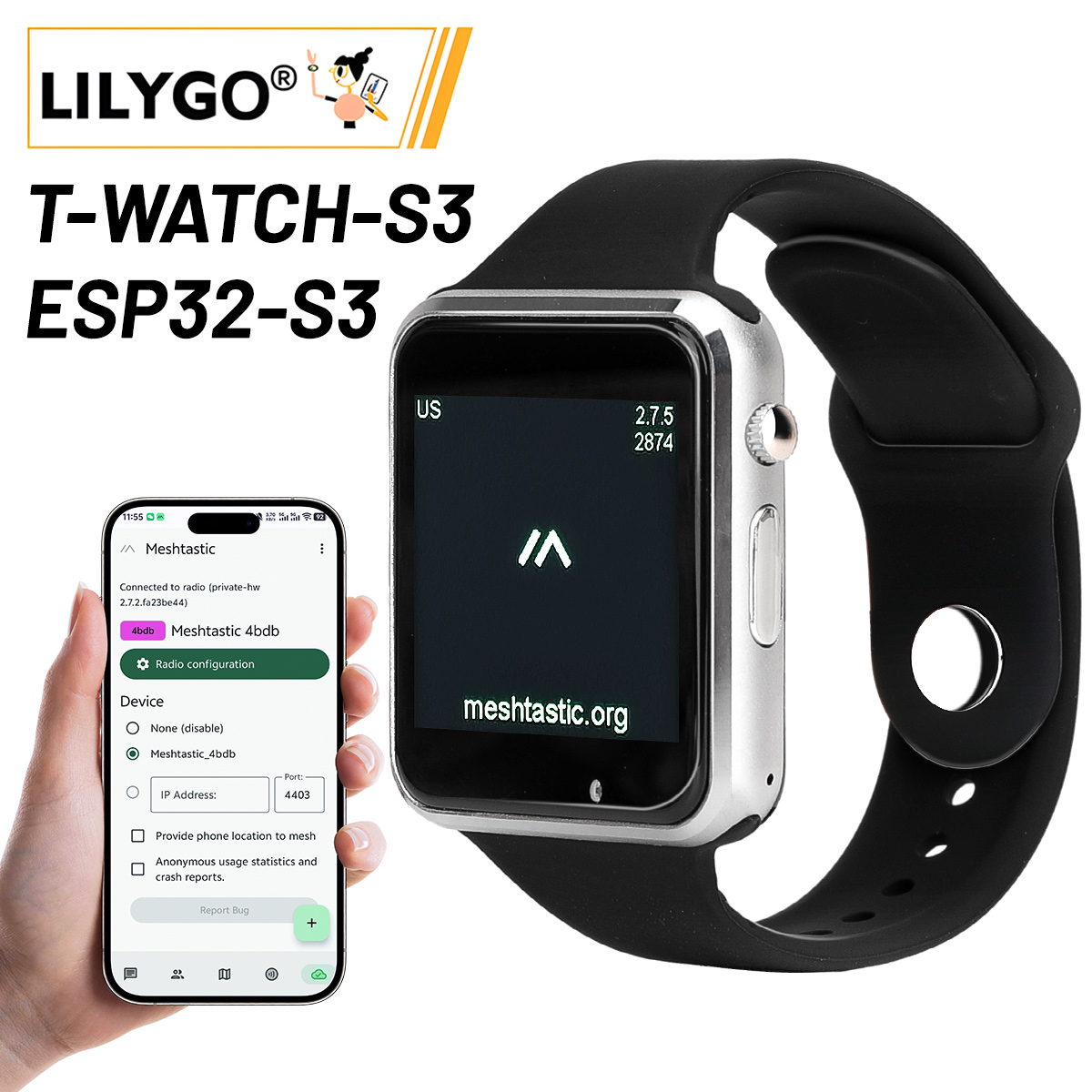 Ttgo T Watch - LILYGO T Watch S3 Lora Meshtasticトラッカー