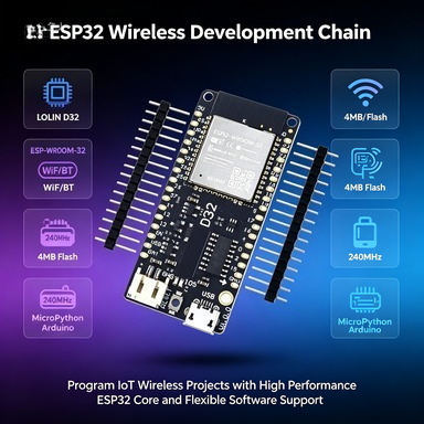 Lolin D32 - Wemos LOLIN D32 V1.0.0 ESP32ボード、ESP-WROOM-32 Wi-Fi