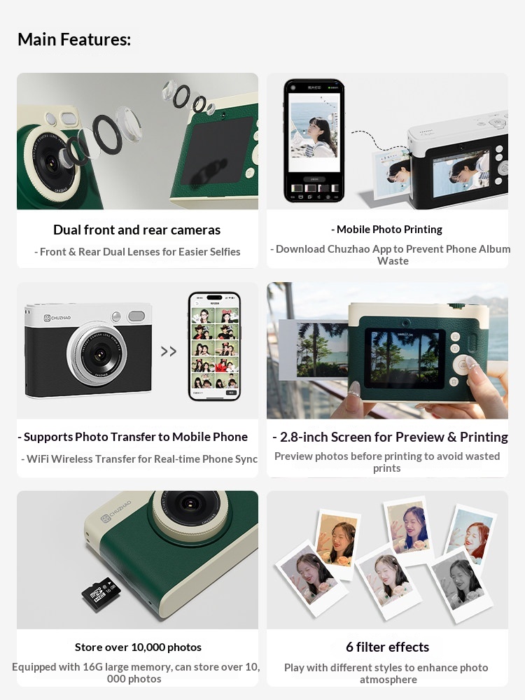 CHUZHAO D1 Pro インスタントカメラ デジタル高 - D1 Mini Pro のレビューと価格